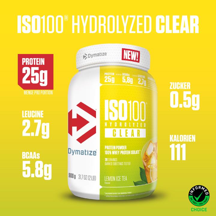Actual product image Dymatize ISO100 Clear Whey (Lemon Ice Tea, 1 pcs., 900 g)