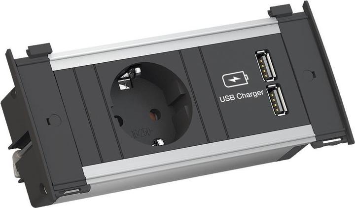 Produktbild Bachmann KAPSA X-Small 1x Schutzkontakt 1x USB Charger Montagestecker (1 x, CEE 7/3, 0.20 m)