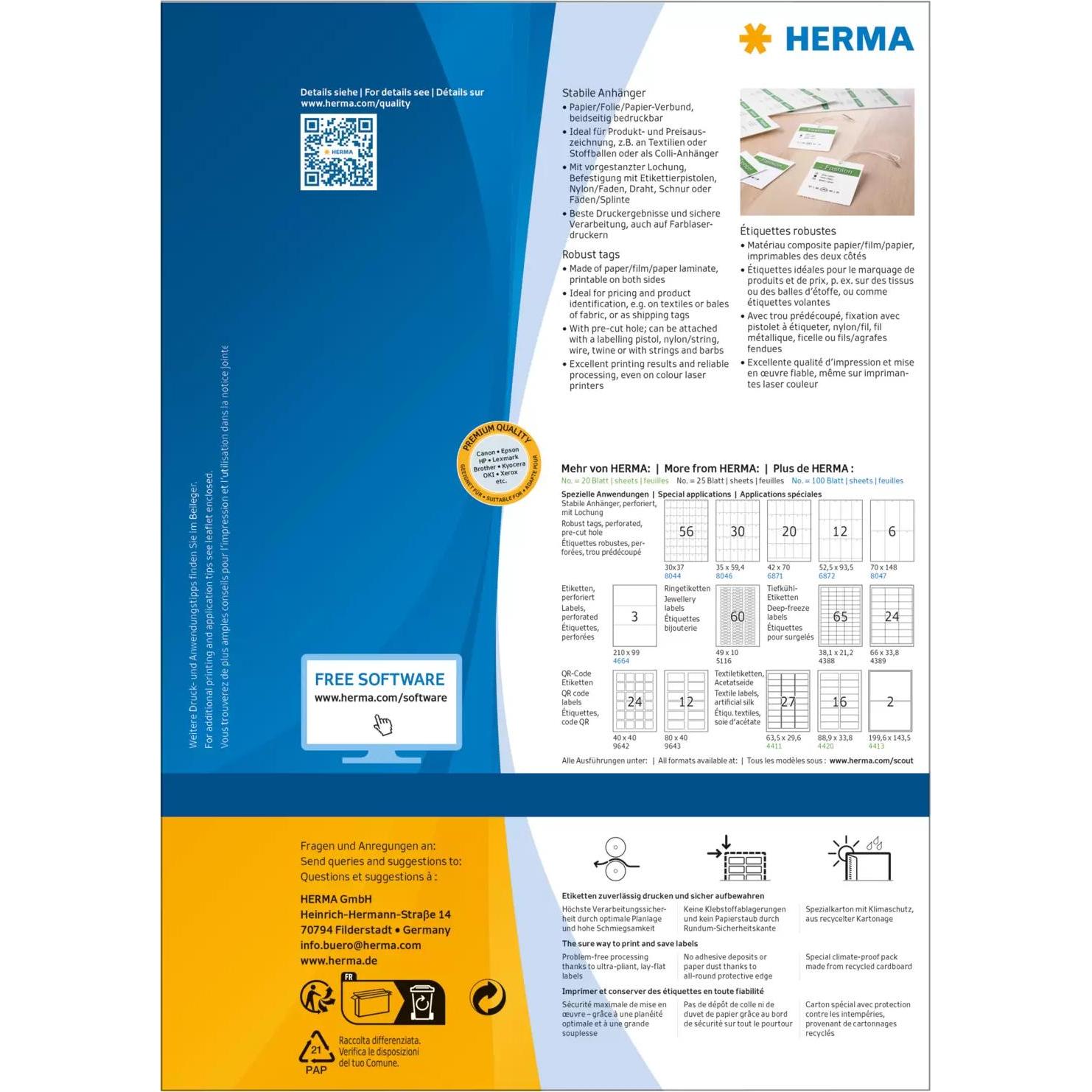 Thumbnail - Herma, Etiketten, Special Anhänger
