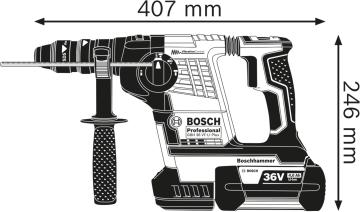 Image du produit Bosch Professional GBH 36 VF-LI Plus (Fonctionnement sur batterie)