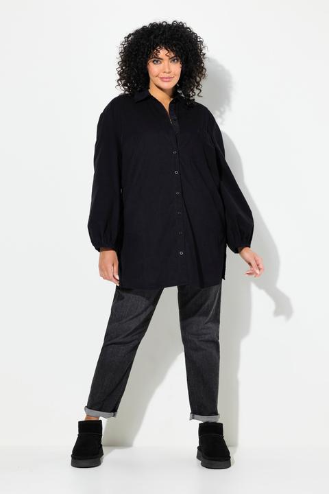Actual product image Ulla Popken Corduroy Long Sleeve Button Down Tunic Blouse (46, 48)
