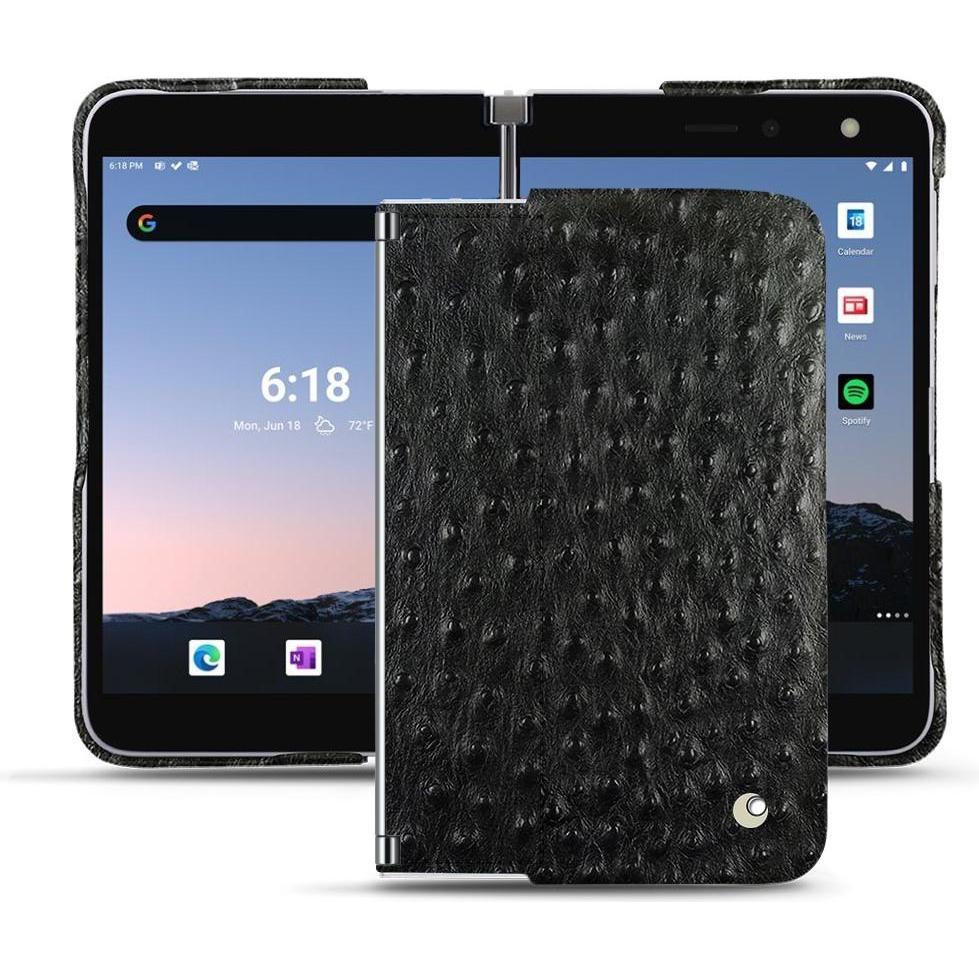 Noreve Lederschutzhülle (Microsoft Surface Duo 2), Smartphone Hülle, Schwarz