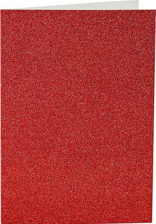 Productafbeelding Creativ Company Karten und Umschläge 10,5 x 15 cm Glitzer Rot - 4 Stück. (4 Pcs.)