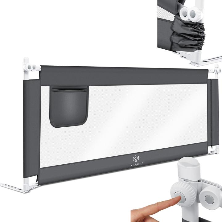 Actual product image Kesser Bed Rail Dark Grey 150cm