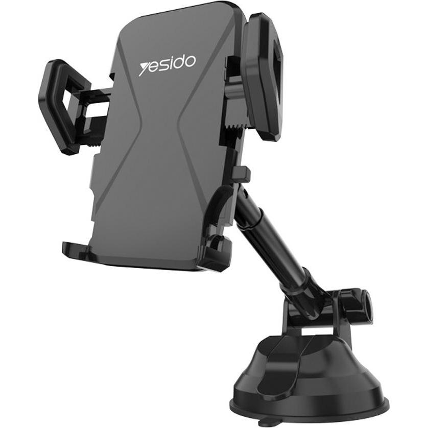 Yesido - Car Holder (C40) - Extendable Arm for Dashboard, Windshield - Black, Supporto per smartphone, Nero