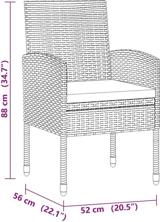 Produktbild vidaXL Garten Essgruppe (130 x 70 x 72 cm)