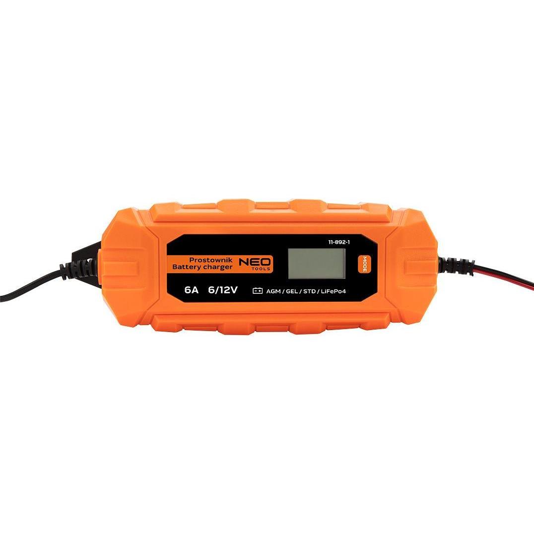 Neo, Batterieladegerät, Automatik-Ladegerät 6A/100W 3-150Ah für Säure- / AGM-/GEL-Batterien (12V, 6 A)