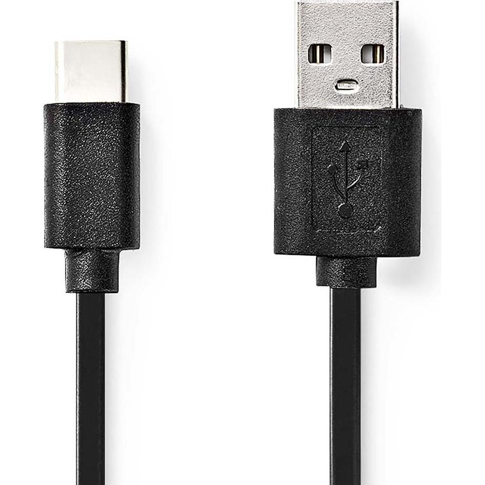 Nedis USB-Kabel USB 2.0 USB-A Stecker USB-C™ Stecker 15 W 480 Mbps Vernickelt 2.00 m (2 m, USB 2.0), USB Kabel
