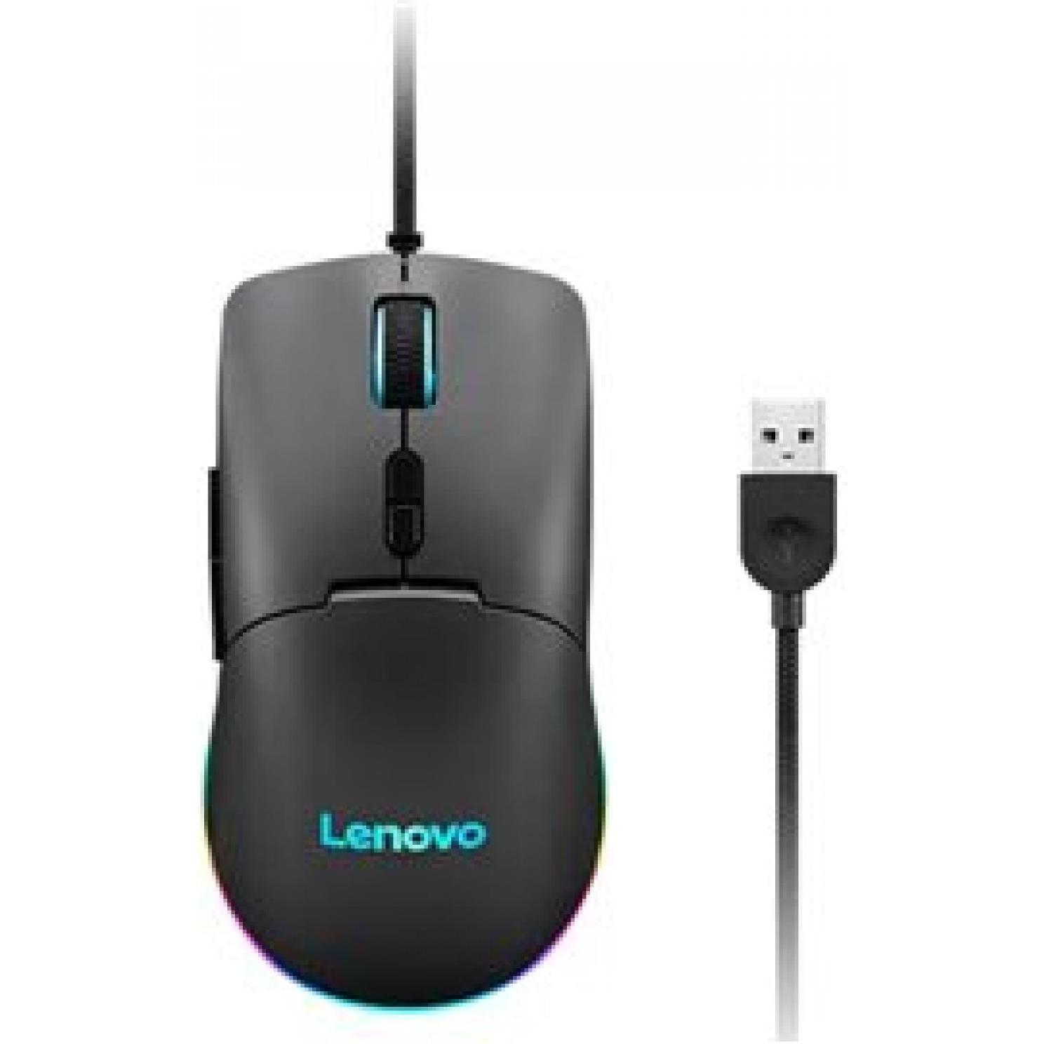 Lenovo M210 RGB/Herní/Optická/Pro praváky/Drátová USB/Černá (Kabelgebunden), Maus, Schwarz