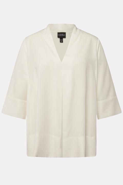 Actual product image Ulla Popken Goblet Collar A-line Blouse (54)