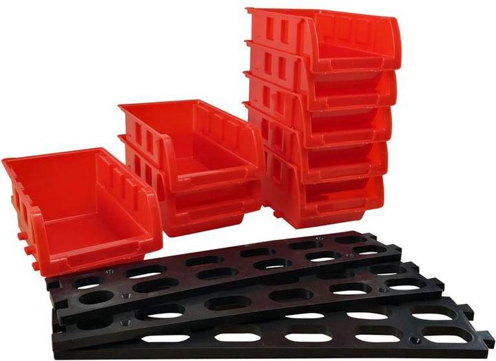 Actual product image RND Wall Mounted Stackable Storage Boxes, 8 pcs, 105x161x75mm, Red