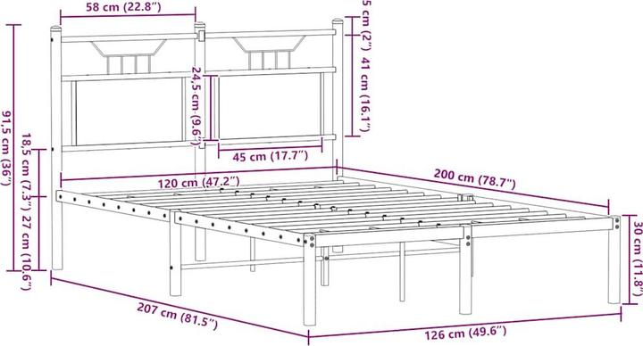 Image du produit vidaXL Bettgestell (120 x 200 cm)