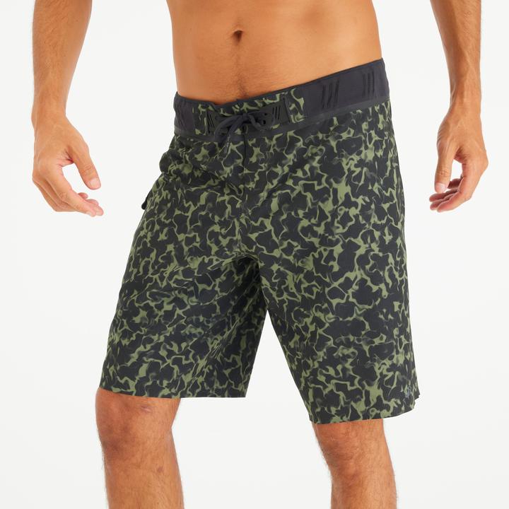 Actual product image Olaian Boardshorts Surfen Herren lang 900 20" Morpho Army grün (Frequency band 38 (2600 MHz))