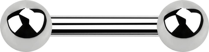 Image du produit Star Piercing Barbell femelle argent avec deux billes (Acier chirurgical 316L)