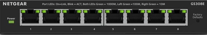 Actual product image Netgear GS308E SOHO Plus (8 Ports)