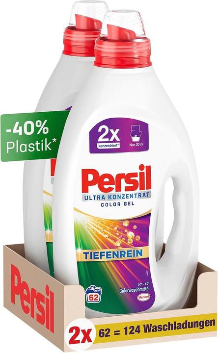 Persil ULTRA KONZENTRAT COLOR GEL TIEFENREIN Waschmittel 2x 1,24 l (124 Washing cycles, Liquid detergent)