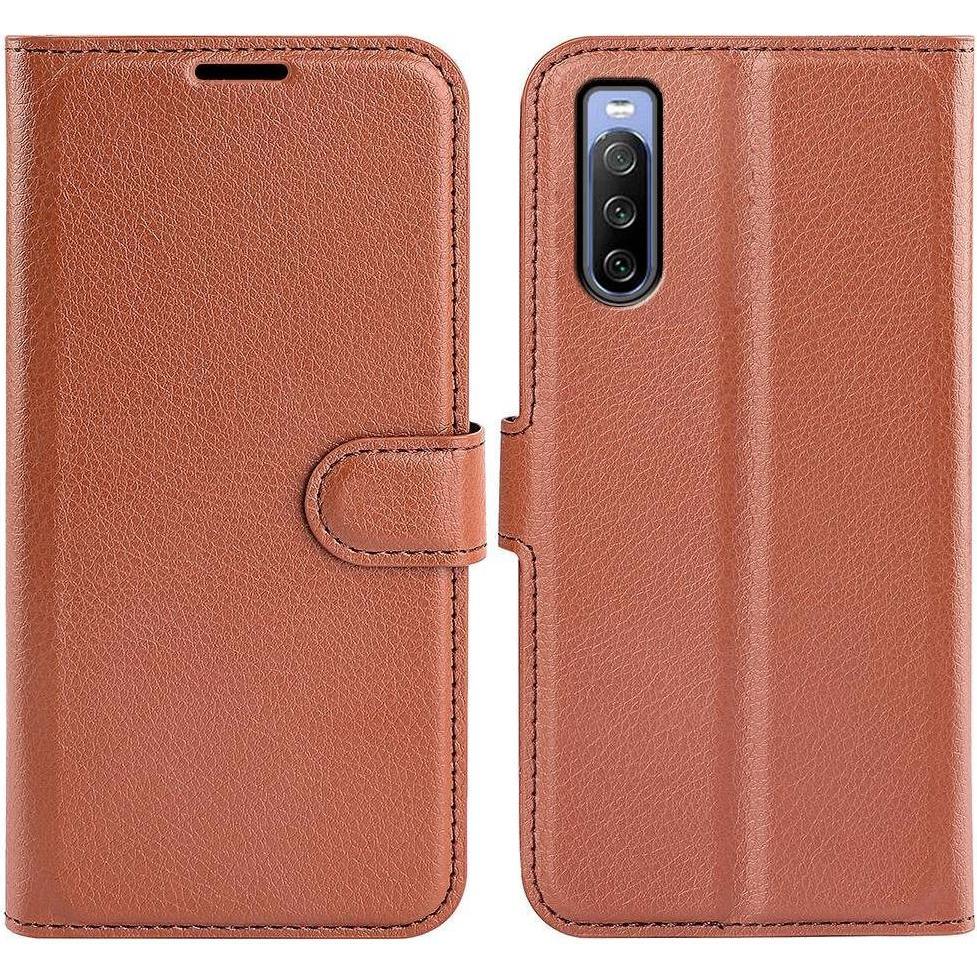 Cover-Discount Sony Xperia 10 IV - Leder Etui Hülle braun (Sony Xperia 10 IV), Smartphone Hülle, Braun