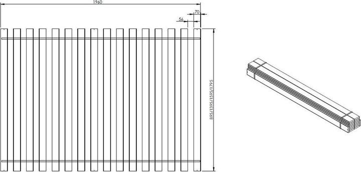 Image du produit Vipack Sommier à lattes à roulettes avec 16 lattes 90x200cm