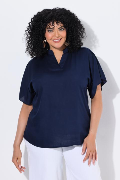 Actual product image Ulla Popken Split Sleeve Relaxed Fit Blouse (62)