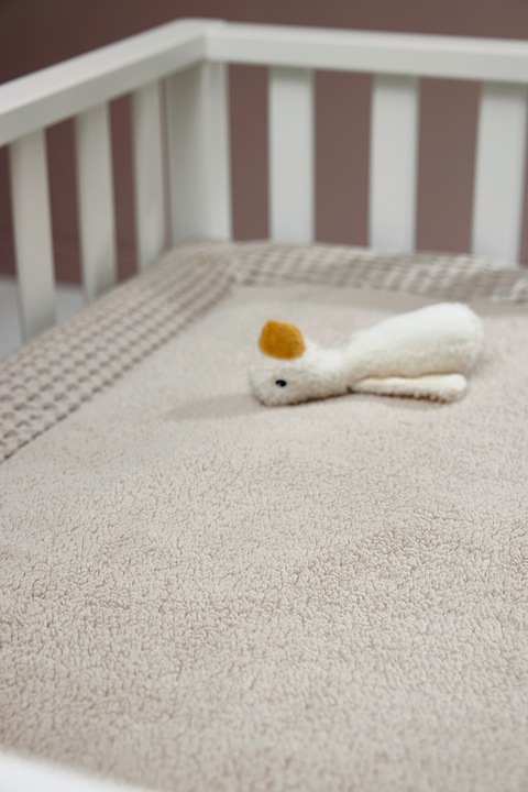 Actual product image Meyco Baby Waffle Teddy Playpen Pad - greige (80 cm, 80 cm)