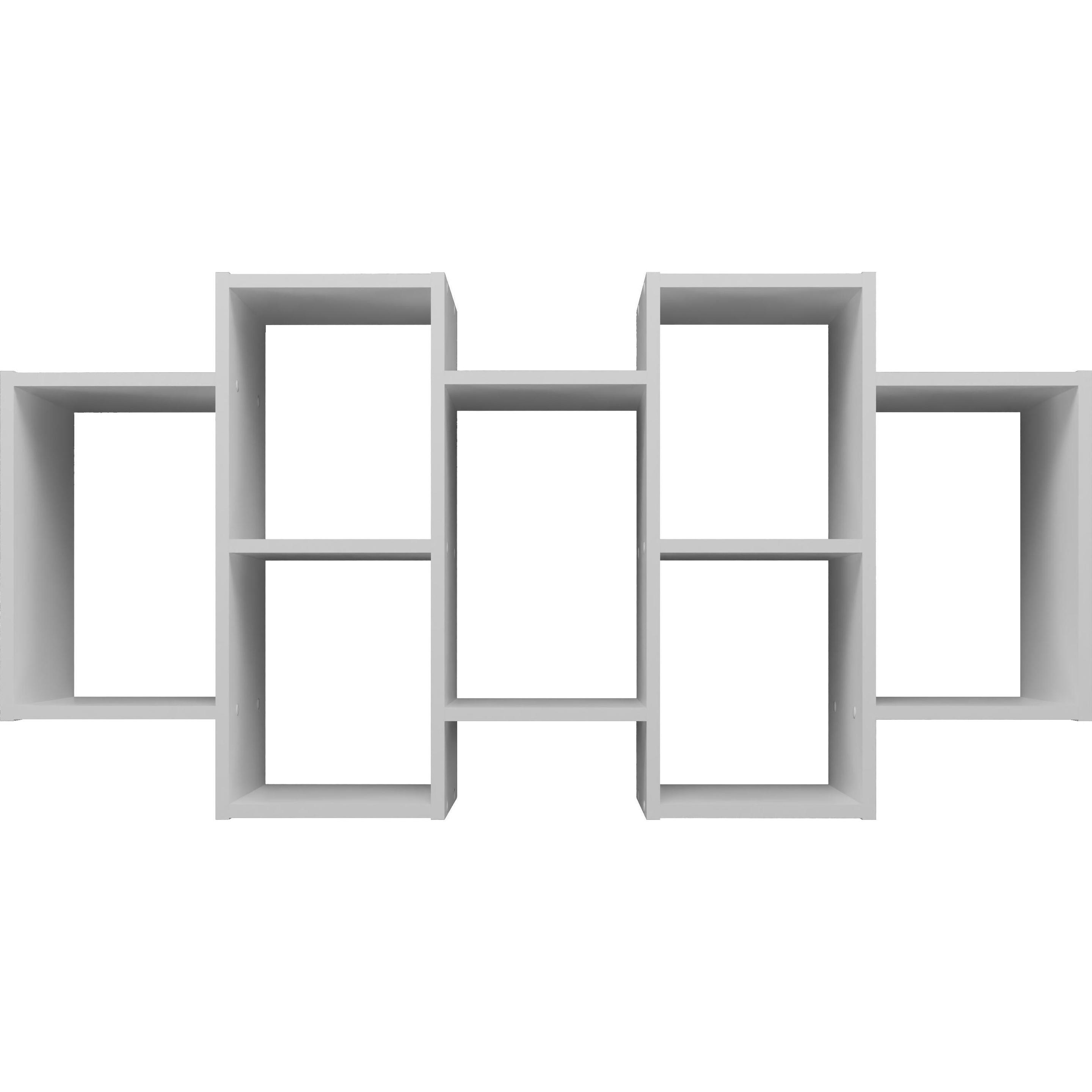 Thumbnail - Topeshop, Regal, BILBAO 7.0 BIEL Regal Schweberegal Wandverteiler Partikelbord Weiss (129.5 x 20 x 65 cm)
