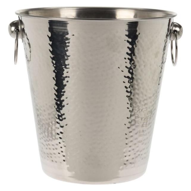 Koopman Champagnekoeler Roestvrij Staal, Zilver, Gehamerd, Flessenkoeler, Zilver
