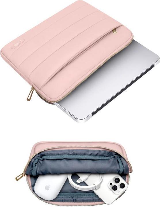 Produktbild Tech-Protect Puffy Laptop Sleeve 13-14" with accessory pouch - Pink (14")