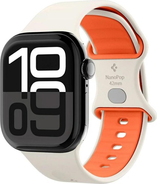 Spigen - Nano Pop - Apple Watch 1/2/3/4/5/6/7/8/9/10/SE/SE 2 (38/40/41/42mm) - Orange Beige (40 mm, Kunststoff, Silikon)