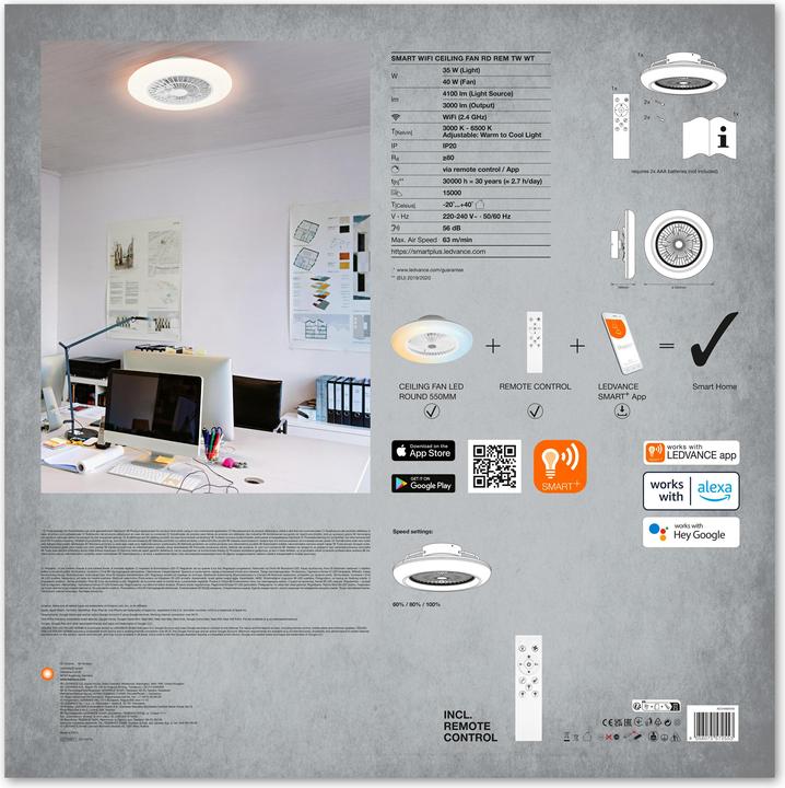 Immagine prodotto Ledvance Ventilatore WiFi intelligente (3050 lm)