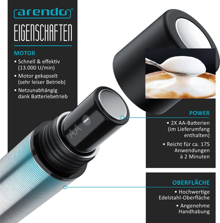 Actual product image Arendo Manual milk frother