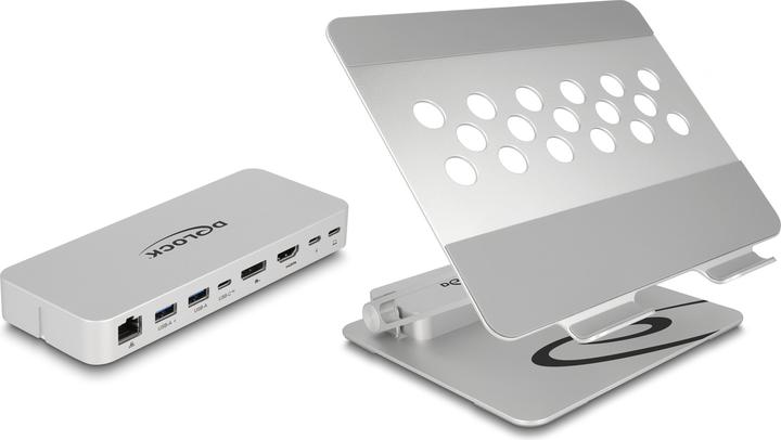 Actual product image Delock Tablet and Notebook Stand with Integrated Docking Station (USB-C, 8 ports)
