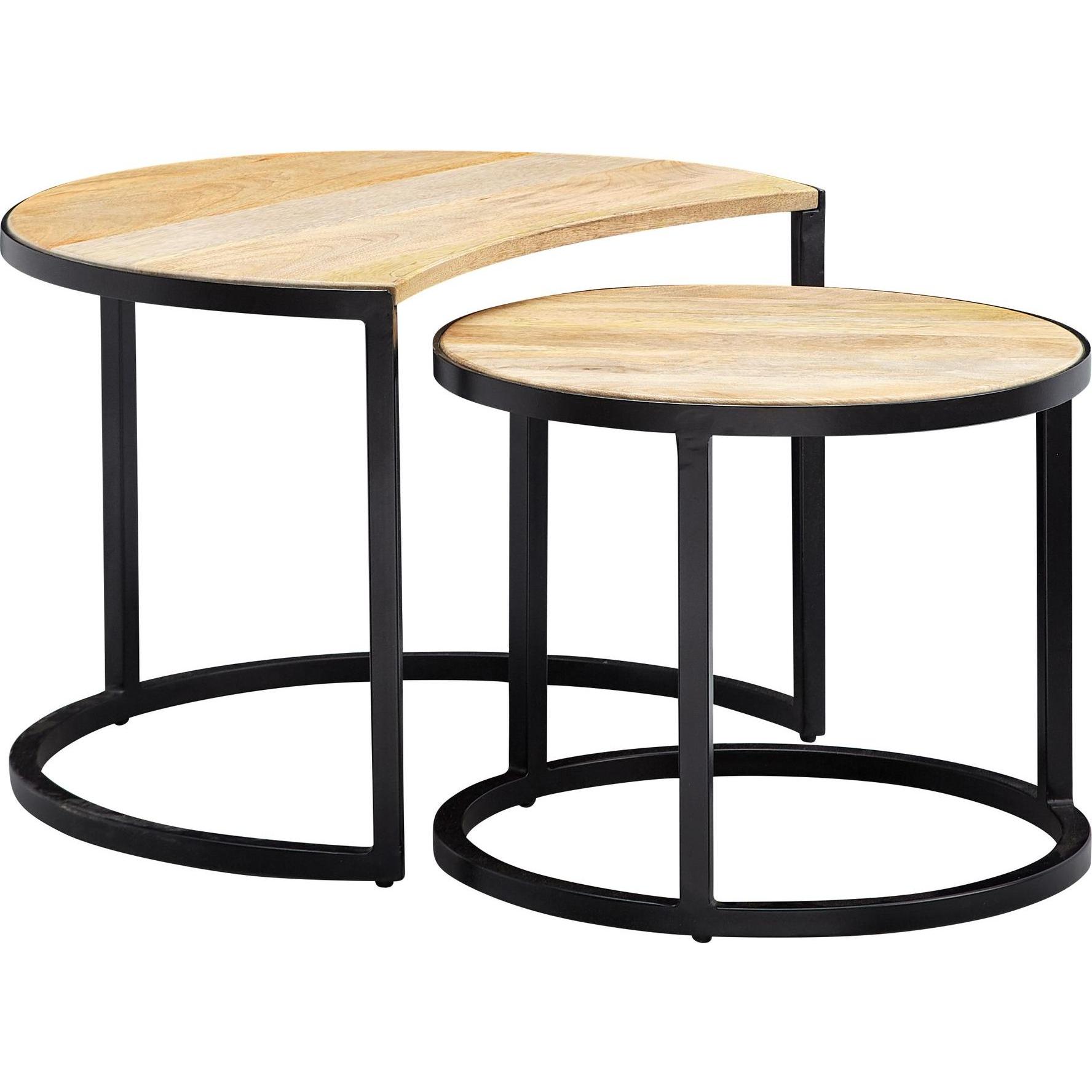 FineBuy, Couchtisch + Beistelltisch, Mango (60 x 41 x 41 cm)