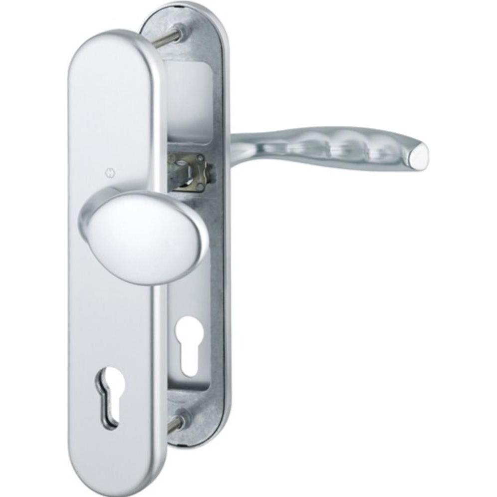 Hoppe, Türgriff + Fenstergriff, Schutzgarnitur New York 76G/3331/3410/1810H Aluminium F1 92 mm 67-72 mm (Türgriff)