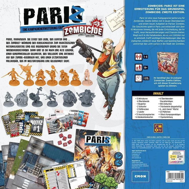 Immagine prodotto Cmon Zombicide 2. Edition - PariZ (Tedesco, 1 - 6 Giocatori)