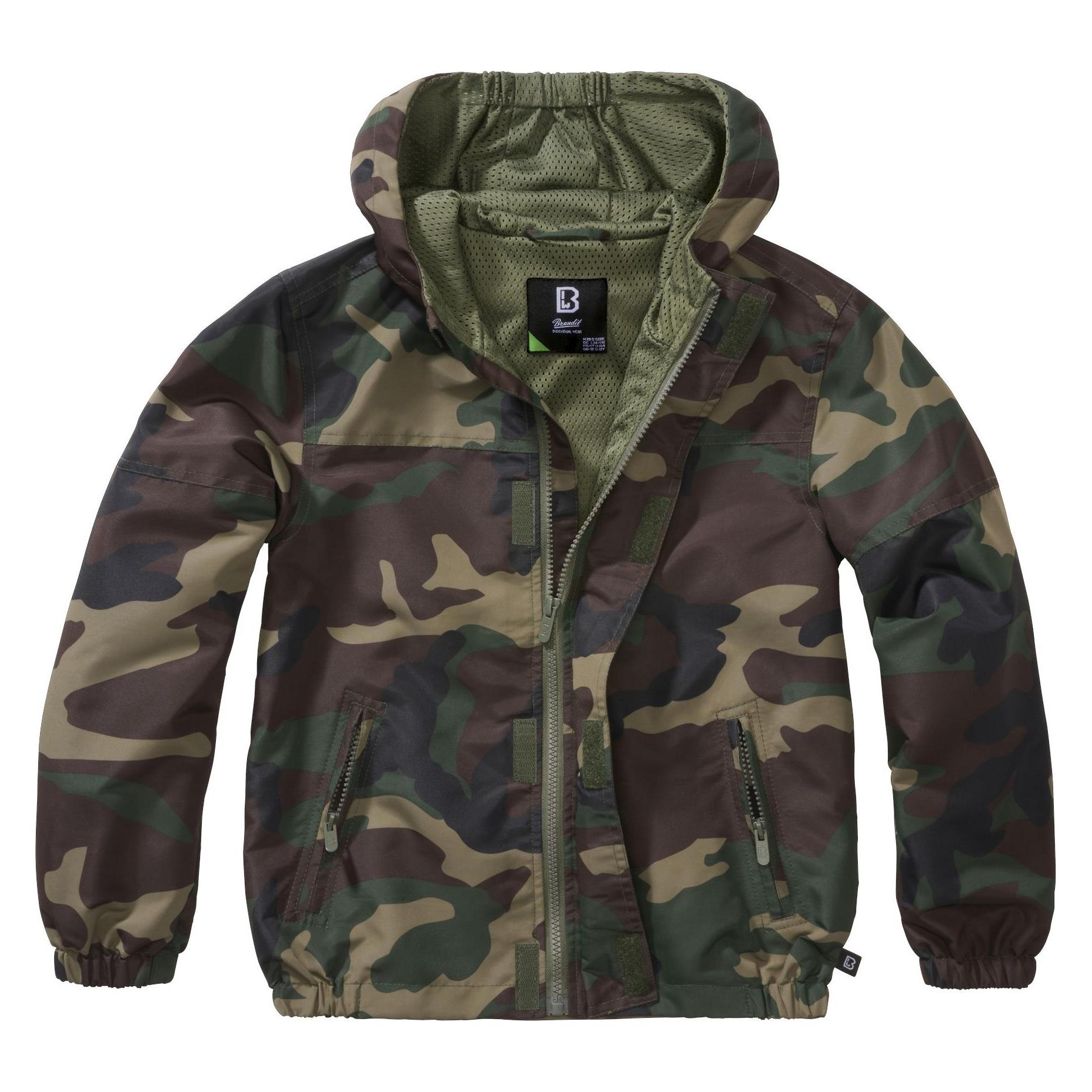 Brandit, Unisex, Outdoorjacken, Kids Summer Windbreaker Frontzip - 16213 (170, 176), Grün, 176, 170