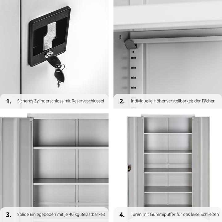 Immagine prodotto tectake Armadio per archiviazione (180 x 80 x 40 cm)