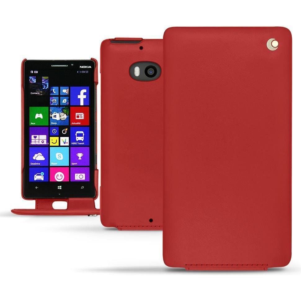 Noreve Lederschutzhülle vertikal (Nokia Lumia 930), Smartphone Hülle, Rot