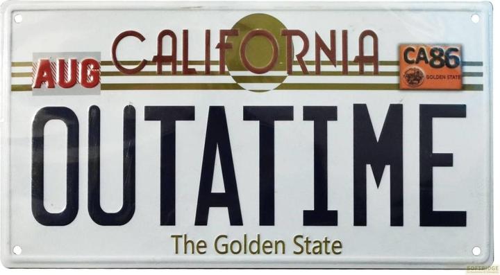 Image du produit Fanattik Retour vers le futur: "Outatime" DeLorean Plaque d'immatriculation 1/1