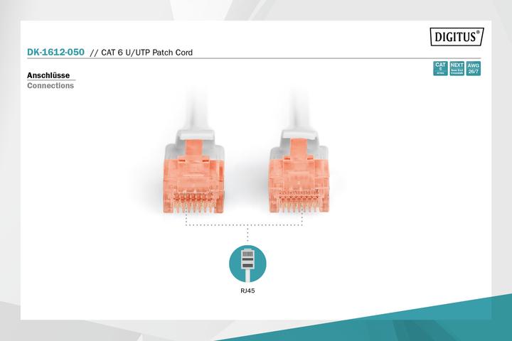 Produktbild Digitus Netzwerkkabel (U/UTP, CAT6, 5 m)