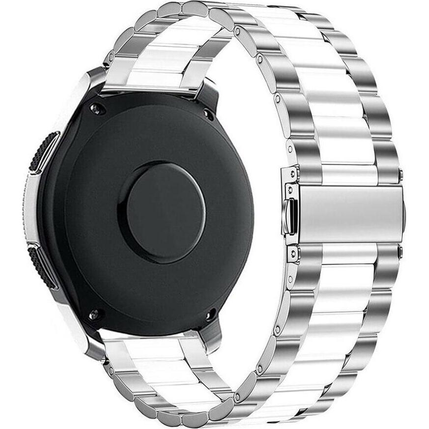 Thumbnail - Strap-it Stahlarmband (22 mm, Edelstahl), Uhrenarmband, Silber, Weiss