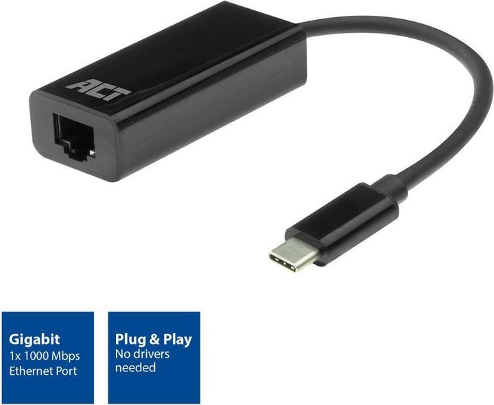 Image du produit Adaptateur réseau USB-C Gigabit (USB-C, RJ45 Gigabit Ethernet (1x))