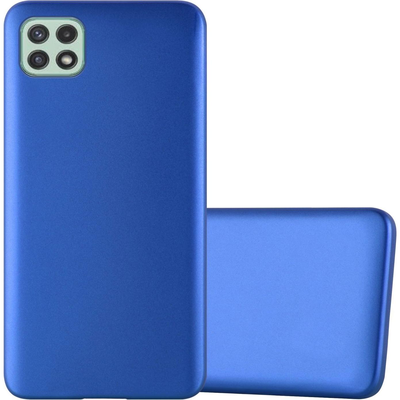 Cadorabo TPU Matt Metallic Hülle (Samsung Galaxy A22 5G), Smartphone Hülle, Blau