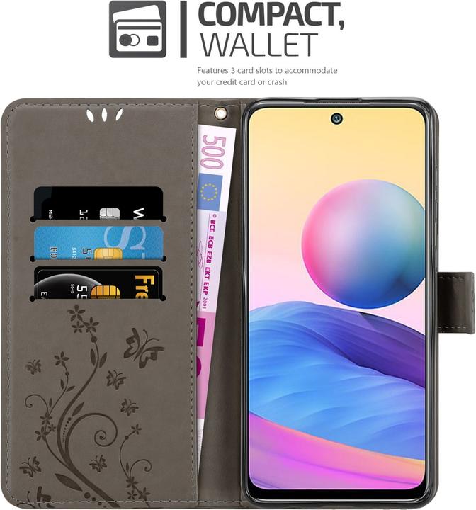 Produktbild Cadorabo Flower Book Hülle (Xiaomi Poco M3 Pro 5G, Xiaomi Redmi Note 10 5G)