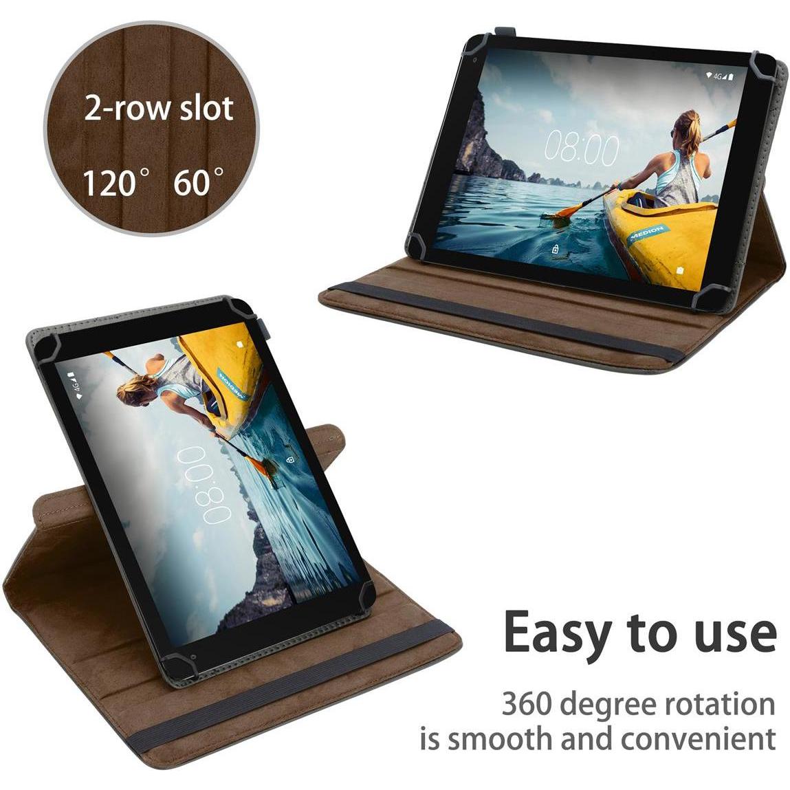 Thumbnail - Cadorabo Tablet Hülle Universal 360 (Lifetab P10610), Tablet Hülle, Braun