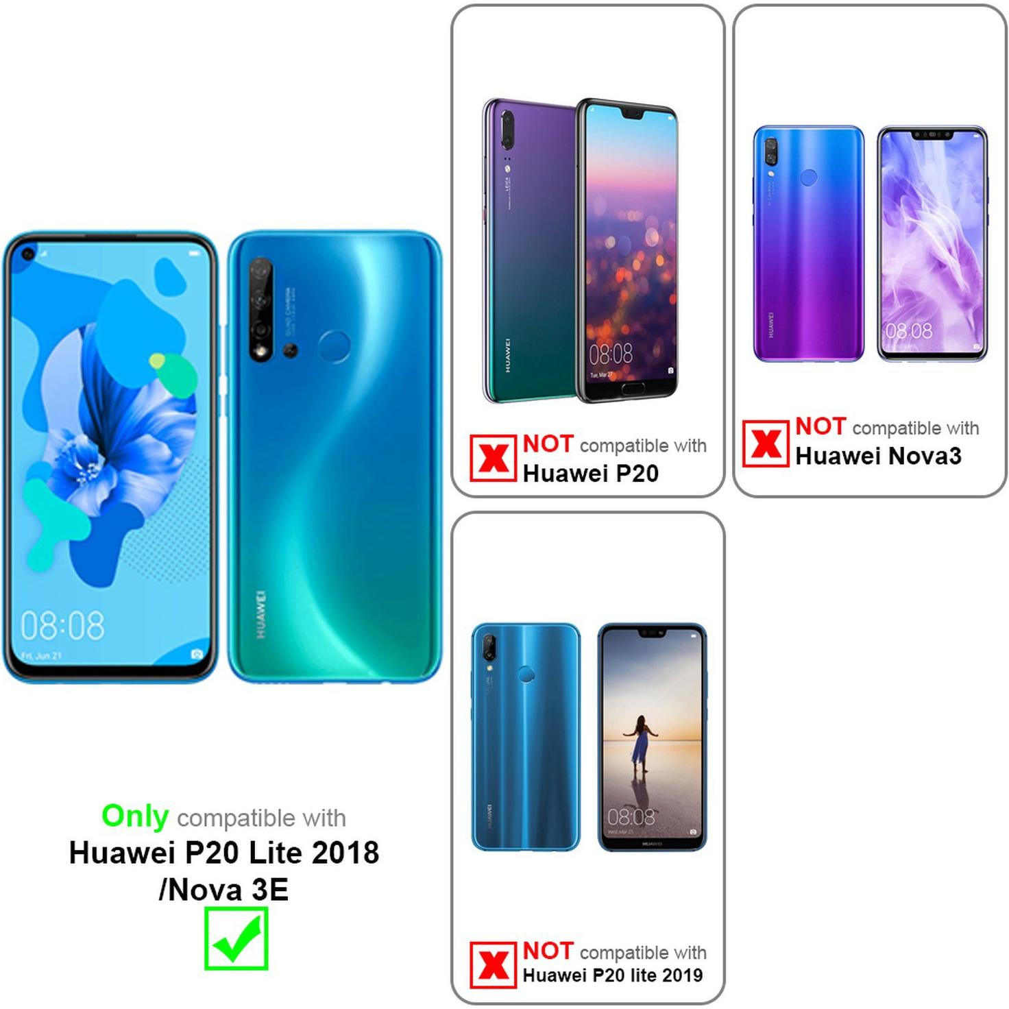 Thumbnail - Cadorabo Flower Book Hülle (Huawei Nova 3E), Smartphone Hülle, Rosa
