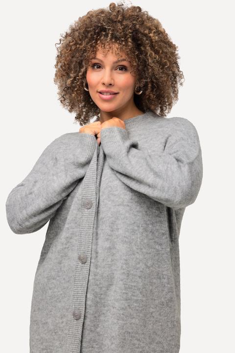 Produktbild Ulla Popken Strickjacke, Boxy, Knöpfe, V-Ausschnitt, Feinstrick (62)