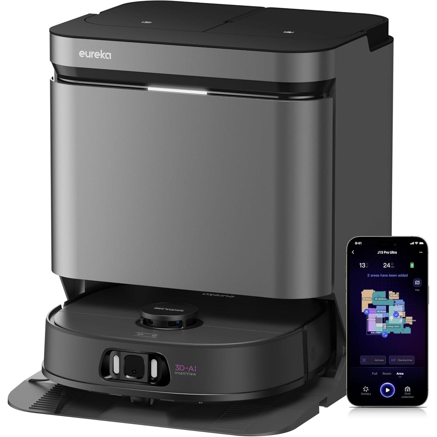 Eureka J15 Black, Robot aspirapolvere, Nero