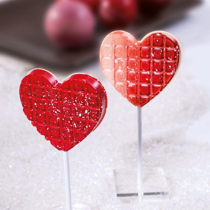 Image du produit Martellato Coeurs de sucettes moulés en chocolat