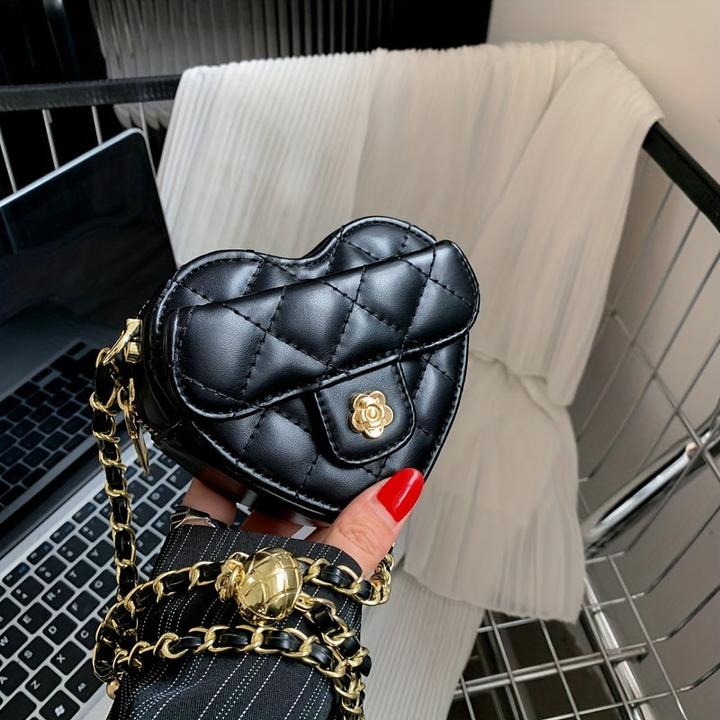 Immagine prodotto Only-Bags.Store Mini borsa a tracolla a forma di cuore, borsa in pelle PU ricamata alla moda, accessorio carino e