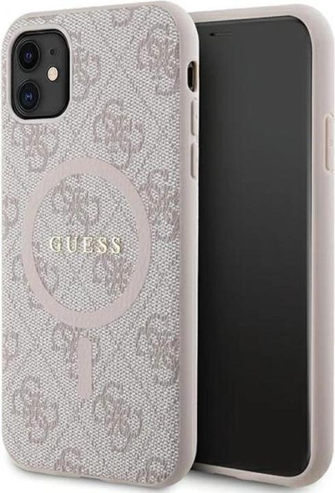 Produktbild Guess GUHMN61G4GFRP iPhone 11 6.1" / Xr różowy/pink hardcase 4G Collection Leather Metal Logo MagSaf (Apple iPhone 11, Apple iPhone XR)